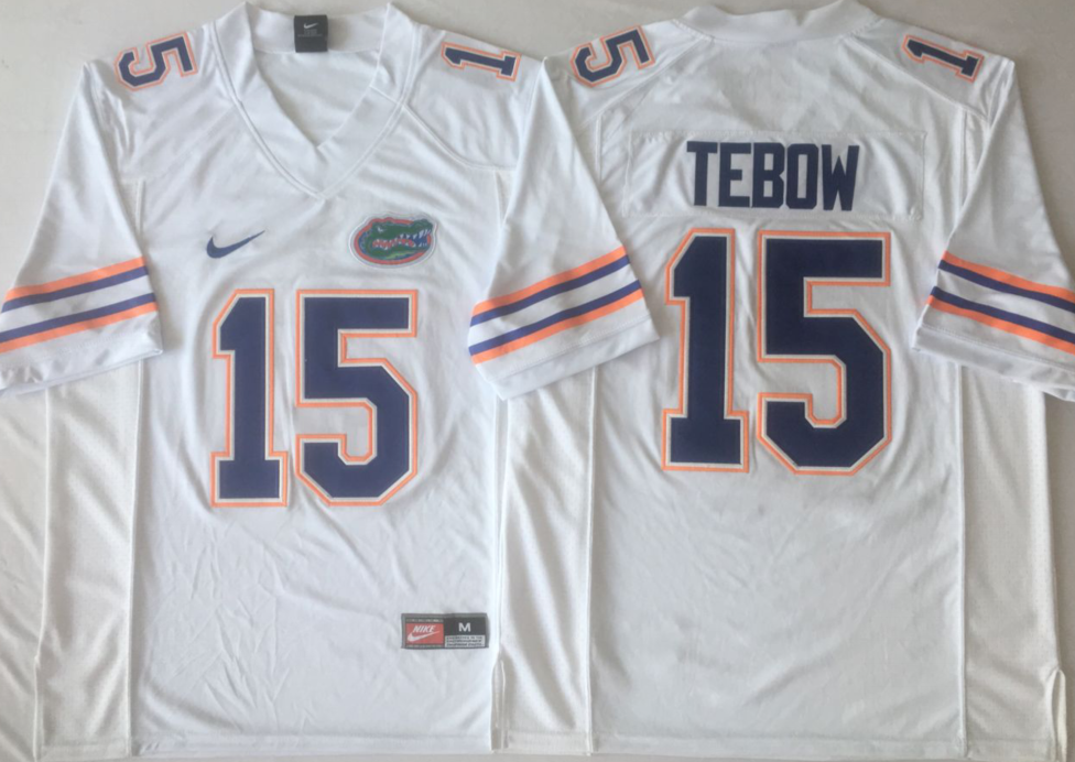 NCAA Men Florida Gators White #15 TEBOW->ncaa teams->NCAA Jersey